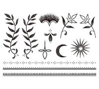 2 Sheets Moon Stars Sun Pattern Tattoo Stickers Waterproof Temporary Tattoos For Men Women Hand Arm Fake Tattoos(2PCS 02)