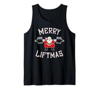 2 Sided Print Cool Santa Merry Liftmas Shirt Canotta