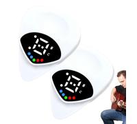 2 sintonizzatori per chitarra 2 in 1, sintonizzatore elettronico digitale 2025, 12 temperamenti uguali in tempo reale, accordatore per chitarra con schermo a colori, accordatore di precisione plettro