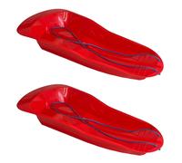 2 slitte da neve in plastica rossa resistenti per esterni slittino slitta bob