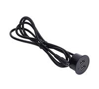 2 Socket di ricarica USB con installazione incorporata da 1,5 m di cavo 5V 1A multiuso per tablet per telecamere cellulari (DC5521)