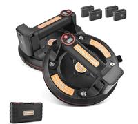 2 sollevatori a ventosa da 8 pollici + 4 batterie da 2,6 Ah | display LCD | portata 300 kg | cuscinetto trigger | aspirazione automatica aspiratore per vetro elettrico cric piastrelle per il trasporto