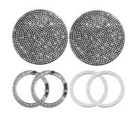 2 sottobicchieri, 2 anelli decorativi, 2 portachiavi, accessori per auto glitter, accessori interni per auto, accessori interni per auto da donna