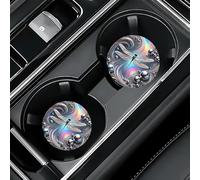 2 sottobicchieri colorati per auto, motivo libellula, per auto | Set da 2 pezzi; progettato per proteggere i portabicchieri da polvere e fuoriuscite; adatto per auto