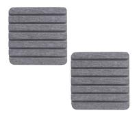2 Sottobicchieri In Diatomite Che Assorbono L'acqua, Rettangolari, Design Scanalato, Utilizzata for Saponi for Le Mani, Piante E Articoli Da Toeletta Nella Casa Moderna(Dark Gray,8cmx8cm)