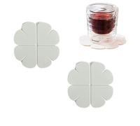 2 sottobicchieri in silicone a forma di quadrifoglio, per cucina, sala da pranzo, soggiorno, camera da letto, bagno, ufficio, decorazione della casa (bianco)