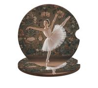 2 sottobicchieri per auto per portabicchieri assorbenti sottobicchieri per auto ballerina danza sottobicchieri antiscivolo per auto sottobicchieri con tacca per dita carini accessori interni auto per