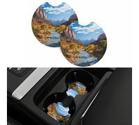 2 sottobicchieri per auto per portabicchieri universali Zion National Park, sottobicchieri da 2,7 pollici, in neoprene impermeabile, antiscivolo, accessori per interni auto per donne e uomini