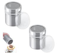 2 Spargi Zucchero a Velo,Spargi Cacao in Polvere,Zucchero a Velo Spargitore,Spargi Zucchero a velo e Cacao,Con Coperchio Ermetico,Adatto per Cacao,Caffè,Cioccolato, Zucchero,Sale