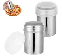 2 spargitore per zucchero a velo con coperchio, spargicacao per cappuccino e zucchero a velo, in acciaio inox, macina per zucchero a velo matcha, shaker per zucchero a polvere, accessori per caffè