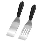2 spatole da cucina in miniatura in acciaio antiruggine con manico in PP resistente calore cottura e uno stoccaggio compatto Spatola in acciaio antiruggine