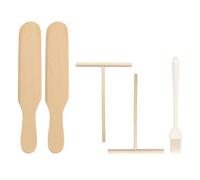 2 Spatole In Legno, 2 Spatole A Forma Di T E 1 Pennello Per Olio Al Silicone, Utensili Da Cucina, Utensili Da Forno, Utensili Per Pancake, Utensili Da Cucina Durevoli