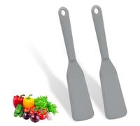 2 spatole in silicone, antiaderente, spatula, spatula, reversibili, resistenti al calore, per frittelle, omelette, mini Espatula per cucinare uovo, hamburger, pizza, frittata, frittata, crepes