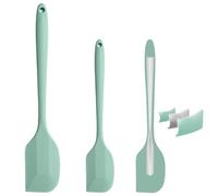 2 spatole in silicone, spatola, utensili da cucina per la produzione di pasticcini e frittelle, resistenti al calore e antiaderente, una grande e una mini, lavabili in lavastoviglie (verde)