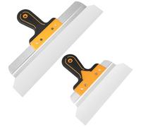 2 spatole per intonaco, set di spatole da 250 mm e 400 mm con impugnatura ergonomica, lisciatore, set di spatole per gesso, spatola per intonacare, levigare, rivestire e rimuovere la carta da parati