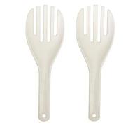 2 spatole per riso, grandi, bianche, in plastica, a forma di forchetta, lunghezza 27 cm, cucchiai da portata, per riso e patate