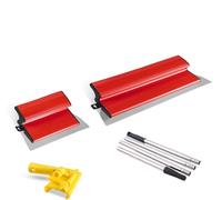 2 spatole per superfici, lama in acciaio inox, 25 cm e 40 cm, per spatole senza attacco, spatola lisciante con impugnatura ergonomica a Z per grandi aree di lavoro, decorazione da parete (set 1)