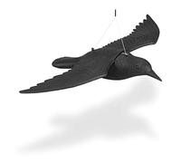 2 spaventapasseri per piccioni, corvi volanti per allontanare i piccioni, statuetta da giardino a forma di uccello, colore nero