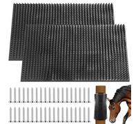 2 spazzole antigraffio per cavalli, 360 x 300 mm, con 40 picchetti, set completo di spazzole massaggianti allevia il prurito, spazzola per cavalli, bovini, capre, pecore (nero)