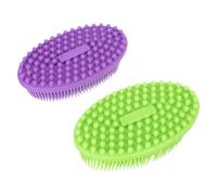 2 spazzole da bagno in silicone per lavaggio dei capelli multiuso con comoda per il bagno del bambino, massaggio del corpo e delicato