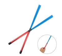 2 spazzole in nylon per batteria: spazzole blu con manico rosso, asta in lega