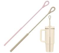 2 spazzole in silicone per cannucce, per diverse dimensioni e angolazioni, facili da pulire, portatili, materiale alimentare, 6mm+9mm, spazzola per biberon, scovolino per borraccia