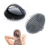2 spazzole massaggianti per cuoio capelluto, per la rimozione della forfora e la crescita dei capelli, per lavare i capelli, per donne e uomini, animali domestici (nero e grigio)
