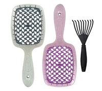 2 spazzole per capelli per districare, 1 spazzola per la pulizia dei capelli, spazzola districante per capelli, organizer per capelli, spazzola portatile, strumento per la pulizia dei capelli (verde,