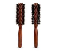 2 spazzole per capelli rotonde in legno, setole di cinghiale, antistatiche, per Brushing Volume riccioli di essiccazione districare capelli lunghi corti da donna uomo salone di parrucchiere