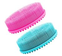 2 spazzole per doccia in silicone, per il corpo, per la pulizia della doccia, spazzola esfoliante, spazzola morbida per la pulizia del silicone