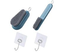 2 Spazzole Per La Pulizia A Setole Morbide E 2 Ganci Trasparenti, Strumenti Per La Pulizia Della Casa, Piccole Spazzole Per La Pulizia, Spazzole Per Il Bucato, Ganci Senza Tracce