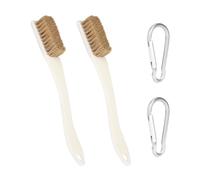 2 spazzole per la pulizia Boulder con manico lungo, 2 moschettoni, spazzola da arrampicata, 4 file di spazzole di cinghiale, accessori per boulder, attrezzi per arrampicata