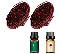 2 spazzole per meridiani con artemisia + olio di rosa e grafico degli agopunti - strumento per massaggio del corpo in silicone per pancia e schiena, drenaggio linfatico, aumento della circolazione