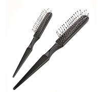 2 spazzole per parrucca, pettine per capelli, pettine in acciaio inox, con denti larghi, per estensioni dei capelli, trecce e tessere, spazzolare e districare capelli naturali e sintetici