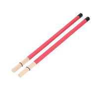 2 Spazzole per Tamburo, Spazzole per Bacchette, Realizzate in bambù, Facili da Riporre, Comode da Tenere (Rosso)