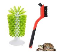 2 spazzole per tartaruga con ventosa, spazzola per la pulizia del guscio di tartaruga e spazzola esfoliante per tartaruga, accessori per tartarughe (verde)