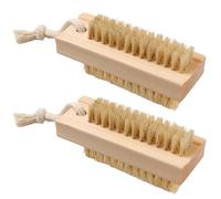 2 spazzole per unghie in legno per la pulizia delle unghie con due lati in legno spazzola per unghie con corda per appendere per una pulizia profonda sotto le unghie, unghie dei piedi, nail art e