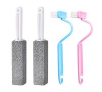 2 spazzole per WC con manico lungo e 2 scopini a forma di U, spazzole per la pulizia a tutto tondo, spazzole per la pulizia della pietra pomice, accessori per la pulizia dei mobili