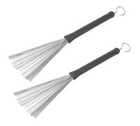 2 spazzole retrattili per tamburi in filo di acciaio inossidabile gomma accessori per percussioni jazz anello regolabile per appendere durevole lunga durata buon equilibrio rimbalzo suono morbido