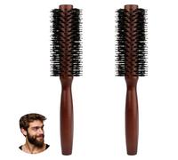 2 spazzole rotonde piccole per capelli corti, spazzola rotonda con setole in nylon per asciugare lo styling, spazzola da barba per uomini e donne, spazzola per frangia e barba, volume e asciugatura