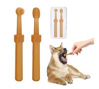 2 spazzolini da denti per animali domestici e 1 scatola portaoggetti, spazzolino da denti per cani, spazzolino in silicone morbido a 360 gradi, pulizia dei denti per animali domestici, adatto per