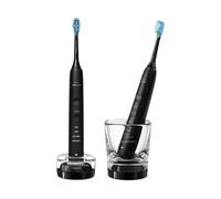 2 SPAZZOLINI ELETTRICI SONICI PHILIPS Sonicare Serie 9000 DiamondClean con Custodia da Viaggio e Bicchiere di ricarica Neri HX9914/54
