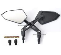 2 SPECCHIETTI MOTO MANUBRIO OMOLOGATI NERO OPACO 2x10mm DX + 1x10SX+ 2x8mmDX