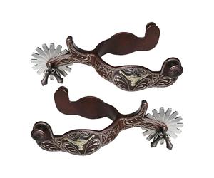 2 speroni da cavallo con sperone da cowboy occidentale, speroni per la