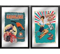 Set: 2 Spiegelbilder Jack Daniel's Whisky Bottiglia & Emblema 20x30 CM Murales