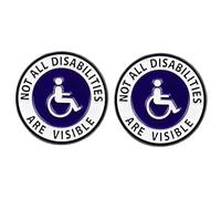 2 spille a bottone non tutte le disabilità sono visibili, spille invisibili per la cura della disabilità, distintivi in lega metallica da uomo e da donna
