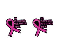 2 spille a nastro rosa per la sensibilizzazione sul cancro al seno, spilla per la fede, forza, speranza, spille da donna, gioielli per vestiti, accessori decorativi, Misura unica, Metallo