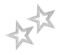 2 spille alla moda a forma di stella, per occasioni formali e casual, da indossare per la maggior parte delle occasioni, con strass, spilla da bavero sicura, Misura unica, come descritto