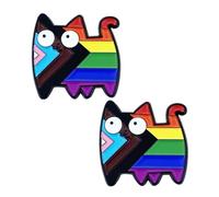 2 spille arcobaleno Pride, spille smaltate per abiti, zaini, accessori, accessori arcobaleno, spille gatto, idee regalo per il mese dell'orgoglio.