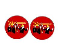 2 spille da bavero comunista leader comunista, falce martello comunista, spilla socialista umoristica Marx Engels Lenin Stalin Mao Zedong in lega, 3cm(1.2"), Metallo, Nessuna pietra preziosa